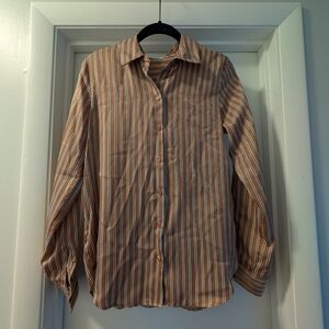 Maurice's Copper Striped Long Sleeve Shirt